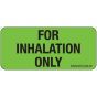 Label Paper Permanent for Inhalation Only 1" Core 2 1/4"x1 Fl. Green 420 per Roll