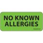 Label Paper Removable No Known Allergies, 1" Core, 2 1/4" x 1", Fl. Green, 420 per Roll