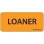 Label Paper Removable Loaner, 1" Core, 2 1/4" x 1", Fl. Orange, 420 per Roll