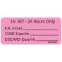Label Paper Removable IV Set- 24, 1" Core, 2 1/4" x 1", Fl. Pink, 420 per Roll