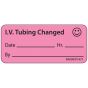 Label Paper Removable IV Tubing Changed, 1" Core, 2 1/4" x 1", Fl. Pink, 420 per Roll