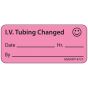 Label Paper Permanent IV Tubing Changed, 1" Core, 2 1/4" x 1", Fl. Pink, 420 per Roll