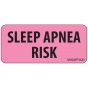 Label Paper Removable Sleep Apnea Risk, 1" Core, 2 1/4" x 1", Fl. Pink, 420 per Roll