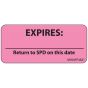 Label Paper Removable Expires: Return To, 1" Core, 2 1/4" x 1", Fl. Pink, 420 per Roll