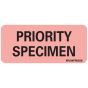 Lab Communication Label (Paper, Permanent) Priority Specimen 2 1/4"x1 Fluorescent Red - 420 per Roll