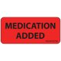 Label Paper Permanent Medication Added, 1" Core, 2 1/4" x 1", Fl. Red, 420 per Roll