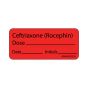 Label Paper Permanent Ceftriaxone 1" Core 2 1/4"x1 Fl. Red 420 per Roll