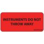 Label Paper Permanent Instruments Do Not, 1" Core, 2 1/4" x 1", Fl. Red, 420 per Roll