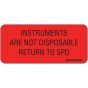 Label Paper Permanent Instruments Are Not, 1" Core, 2 1/4" x 1", Fl. Red, 420 per Roll