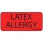 Label Paper Removable Latex Allergy, 1" Core, 2 1/4" x 1", Fl. Red, 420 per Roll