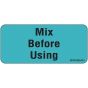 Label Paper Removable Mix Before Using, 1" Core, 2 1/4" x 1", Blue, 420 per Roll