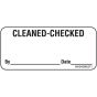 Label Paper Removable Cleaned-Checked By, 1" Core, 2 1/4" x 1", White, 420 per Roll