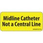 Label Paper Permanent Midline Cathater Not, 1" Core, 2 1/4" x 1", Yellow, 420 per Roll