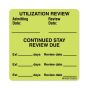 Label Paper Removable Utilization Review, 1" Core, 2 7/16" x 2 1/2", Fl. Chartreuse, 400 per Roll