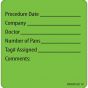 Label Paper Removable Procedure Date, 1" Core, 2 7/16" x 2 1/2", Fl. Green, 400 per Roll