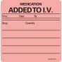 Label Paper Permanent Medication Added To, 1" Core, 2 7/16" x 2 1/2", Fl. Red, 400 per Roll