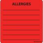 Label Paper Removable Allergies, 1" Core, 2 7/16" x 2 1/2", Fl. Red, 400 per Roll