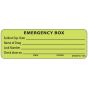 Label Paper Removable Emergency Box, 1" Core, 2 15/16" x 1", Fl. Chartreuse, 333 per Roll