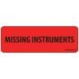 Label Paper Permanent Missing Instruments, 1" Core, 2 15/16" x 1", Fl. Red, 333 per Roll