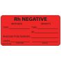 Lab Communication Label (Paper, Permanent) RH Negative Mothers 2 15/16"x1 1/2" Fluorescent Red - 333 per Roll