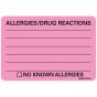 Lab Communication Label (Paper, Removable) Allergies/drug 2" 15/16"x2 Fluorescent Pink - 333 per Roll