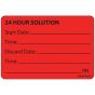 Label Paper Permanent 2"4 Hour Solution 1" Core 2 15/16"x2 Fl. Red 333 per Roll