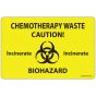 Label Paper Permanent Chemotherapy Waste 1" Core 4"x2 5/8" Yellow 375 per Roll