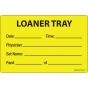 Label Paper Permanent Loaner Tray Date:, 1" Core, 4" x 2 5/8", Yellow, 375 per Roll