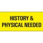 Binder/Chart Tape Removable "History & Physical", 1'' Core 1 '' x 500'', Yellow, 222 Imprints, 500 Inches per Roll