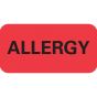 Label Paper Removable Allergy, 1" Core, 1 1/2" x 3/4", Red, 1000 per Roll
