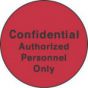 Label Paper Permanent Confidential Authorized  Red 1000 per Roll