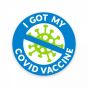 Covid Vaccine Label "I Got My Covid Vaccine" 2" Circle, Blue, 250 per Roll
