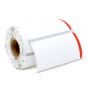 Direct Thermal Label, Paper, 2-1/4x1-1/4", White with Red Stripe, 3/4" Core, 250 per roll, 8 roll per box