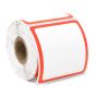 Direct Thermal Label, Epic Compatible, Paper, 2" x 2-3/16", White with Red, 3/4" Core, 200 per roll, 12 roll per box