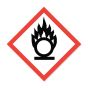 LABEL HAZARD COMM FLAME OVER CIRCLE 2X2 WHITE/RED 250/ROLL