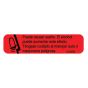 Communication Label (Paper, Permanent) Puede Causar Sueno 1 9/16" x 3/8" Red - 500 per Roll, 2 Rolls per Box
