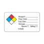 Hazard Label (Paper, Permanent) Reagent ___ Prep  3"x1 5/8" White - 1000 Labels per Roll