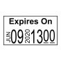Label Compatible with Monarch 1131 Guns Paper Permanent Expires On  7/16"x7/9" White 2500 per Roll, 8 Rolls per Box
