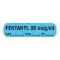 Label Paper Permanent Fentanyl 50 mcg/ml 1" Core 1 7/16"x3/8" Blue 666 per Roll