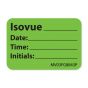 LABEL PAPER PERMANENT ISOVUE DATE: TIME:, 1" CORE, 1 7/16" X 1, FL. GREEN, 666 PER ROLL