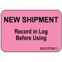 Label Paper Removable New Shipment Record, 1" Core, 1 7/16" x 1", Fl. Pink, 666 per Roll