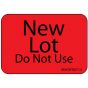 Label Paper Permanent New Lot Do Not Use, 1" Core, 1 7/16" x 1", Fl. Red, 666 per Roll