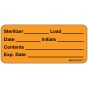 Label Paper Removable Sterilizer Load Date, 1" Core, 2 1/4" x 1", Fl. Orange, 420 per Roll