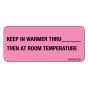 Label Paper Removable Keep In Warmer, 1" Core, 2 1/4" x 1", Fl. Pink, 420 per Roll