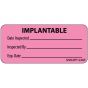Label Paper Permanent Implantable Date, 1" Core, 2 1/4" x 1", Fl. Pink, 420 per Roll