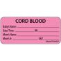 Label Paper Permanent Cord Blood Babys 1" Core 2 1/4"x1 Fl. Pink 420 per Roll