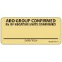 Lab Communication Label (Paper, Removable) ABO Group Confirmed 2 1/4"x1 Tan - 420 per Roll