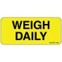 Label Paper Permanent Weigh Daily, 1" Core, 2 1/4" x 1", Yellow, 420 per Roll