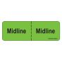 LABEL PAPER REMOVABLE MIDLINE : MIDLINE 1" CORE 2 15/16" X 1 FL. GREEN 333 PER ROLL