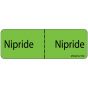 Label Paper Removable Nipride: Nipride, 1" Core, 2 15/16" x 1", Fl. Green, 333 per Roll